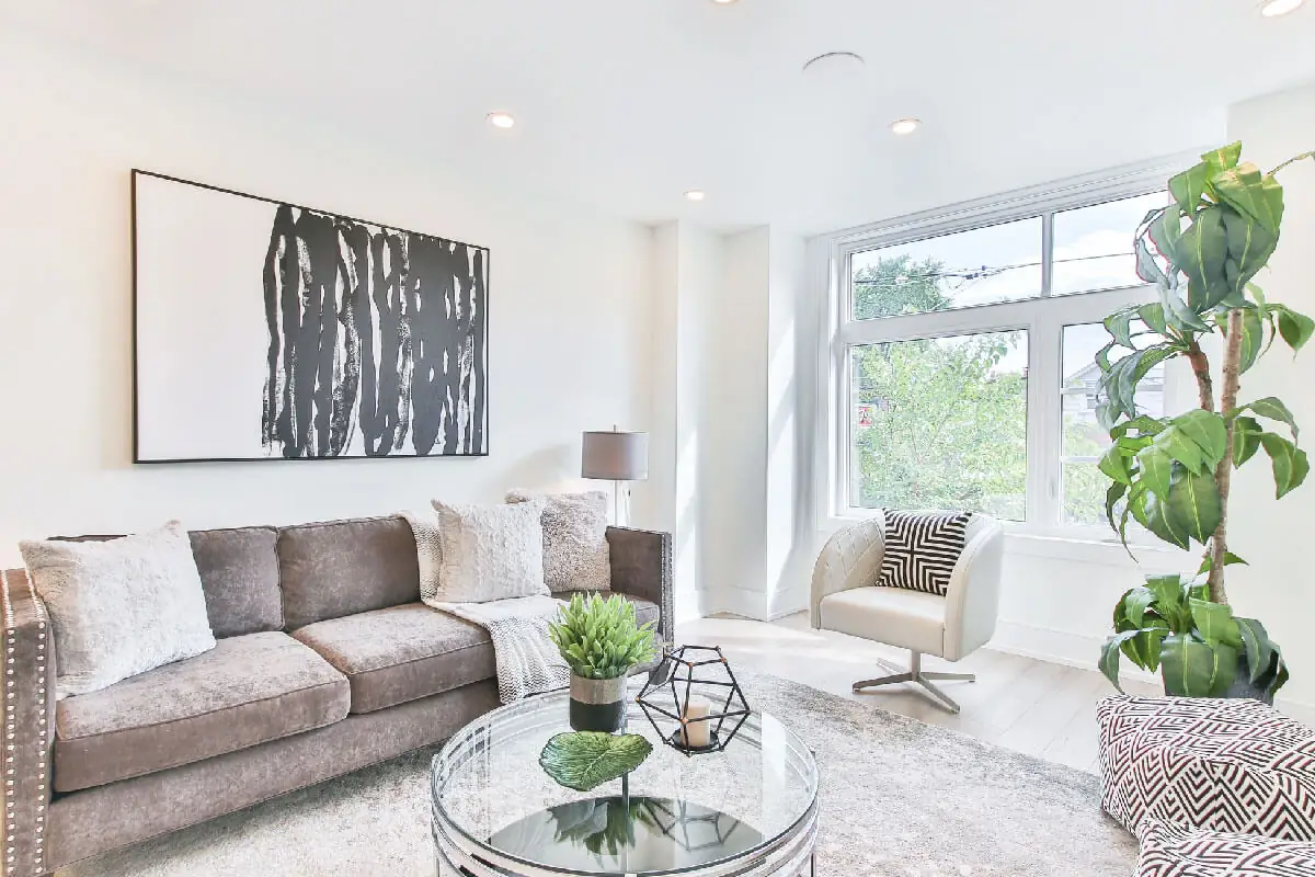 Living Room with Wall Art