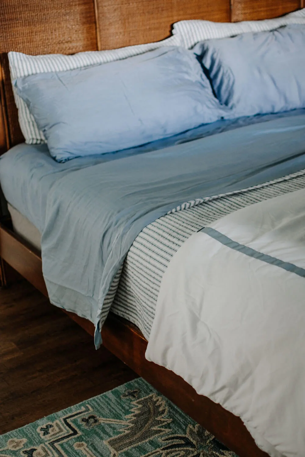 Bed with Eucalyptus Sheets