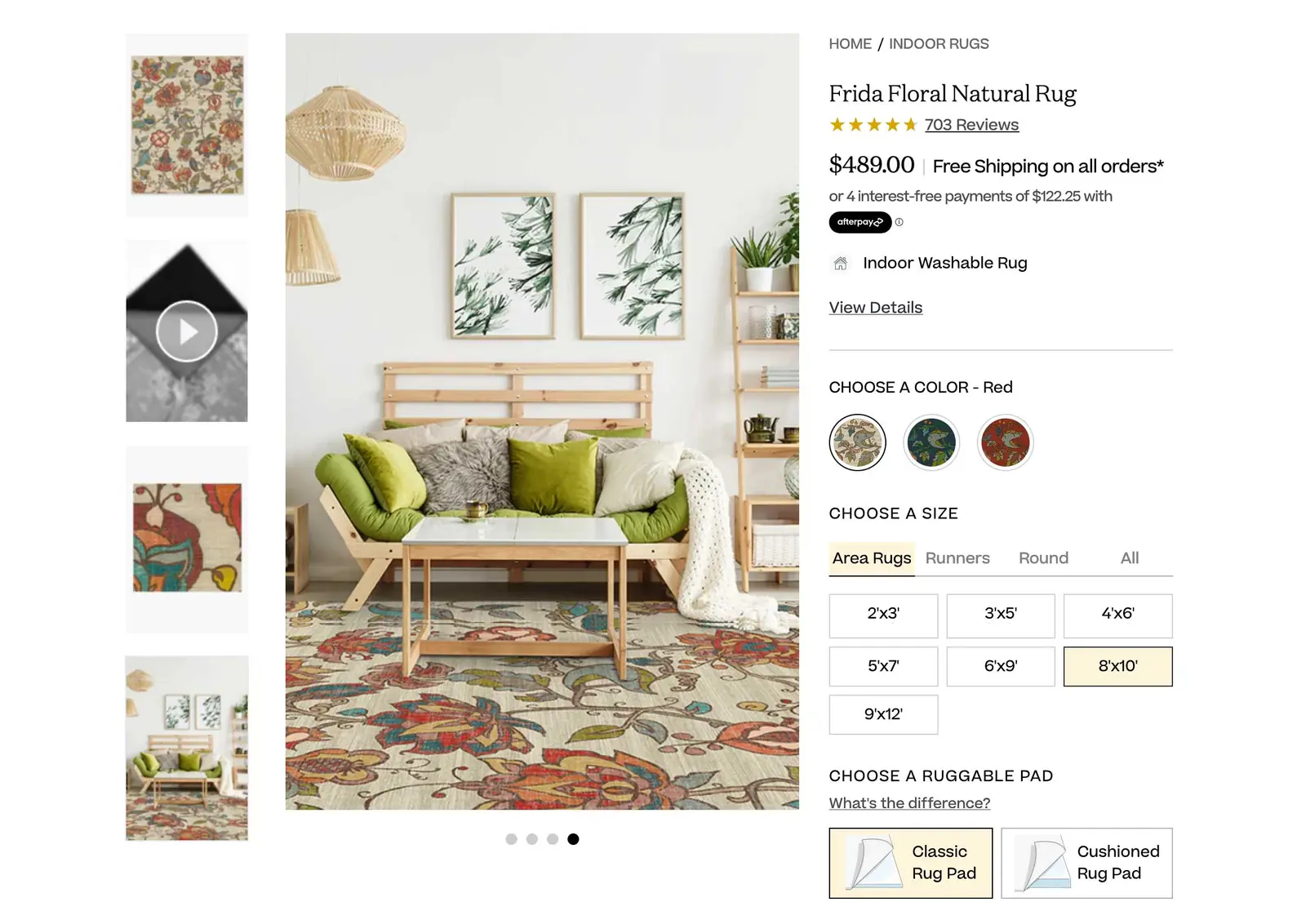 Ruggable's Frida Floral Natural Rug 