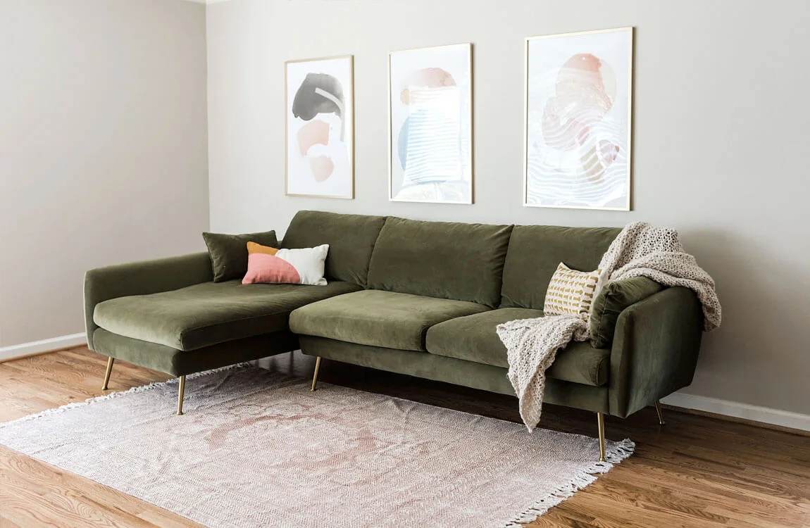 Olive Green Sectional by Albany Park