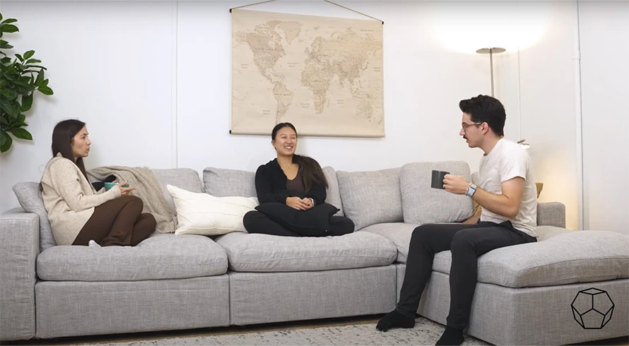 Video Review of 7th Avenue's deep seat sectional sofa in gray
