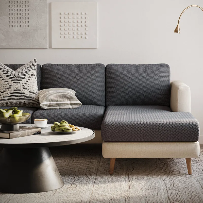 Nolan Interior Magic Sofa Cover in charcoal grey stretch fabric