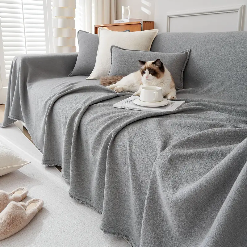 Slashop AquaLux spill-resistant sofa cover in whisper grey
