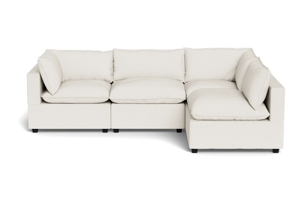 Albany Park Kova Pillow Cushion L-Shape sectional in white boucle