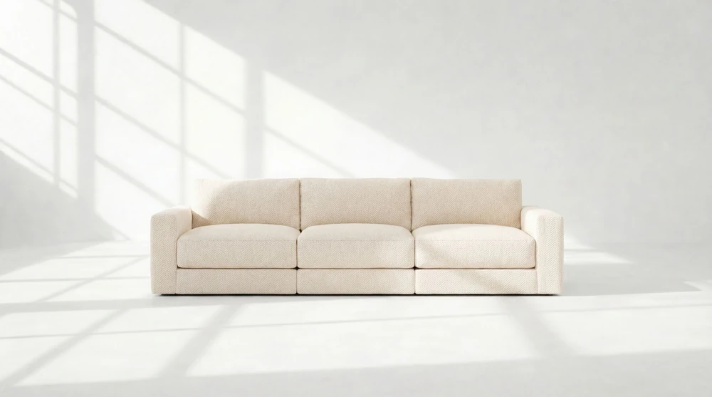 DreamSofa Landon modular 3-seater sofa in ivory fabric
