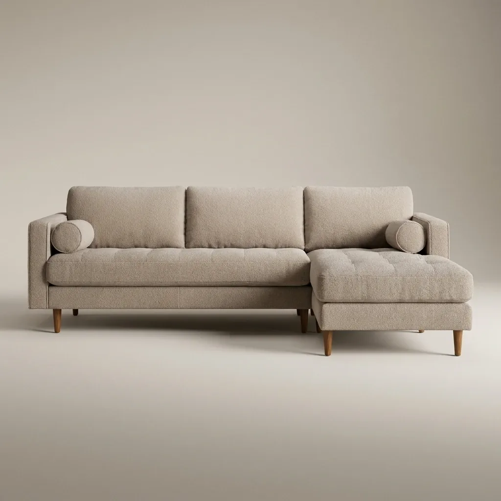 Sven 100 Tufted Right Sectional Stone Gray