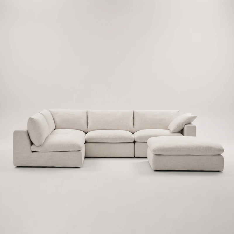 Dawson Chaise Sectional Sofa With Ottoman