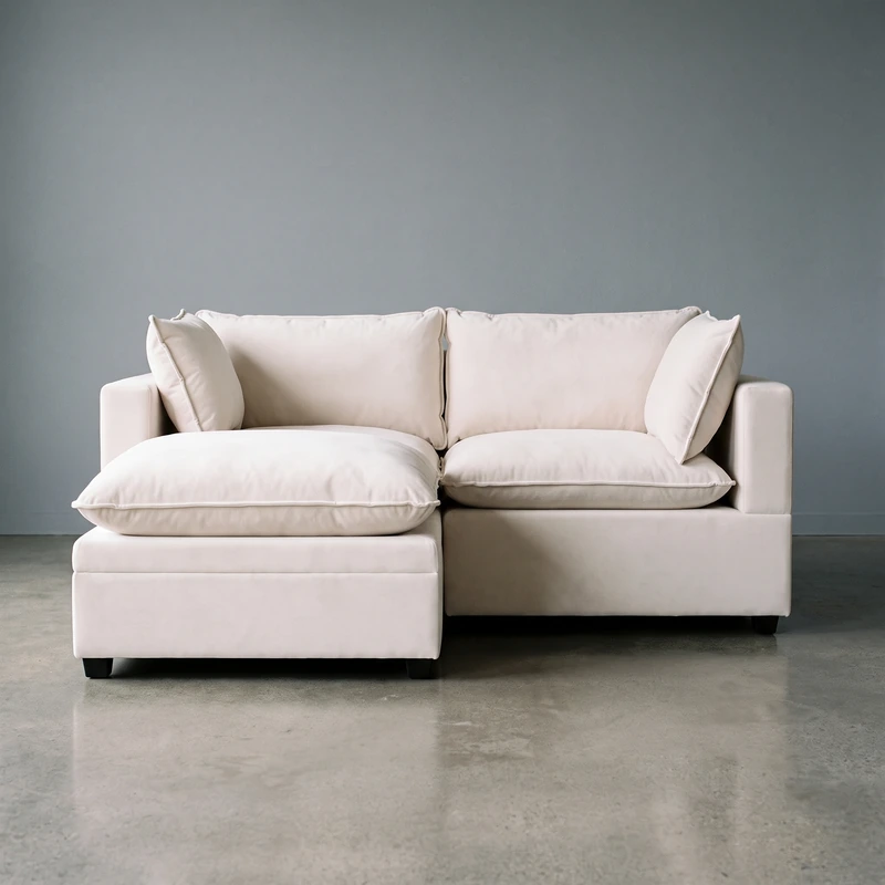 Kova Pillow Sofa 86″ + Ottoman