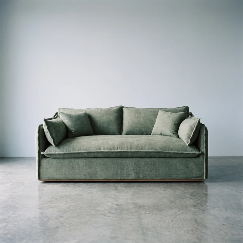 Cotton Linen 2-Seater Sofa with Removable Covers