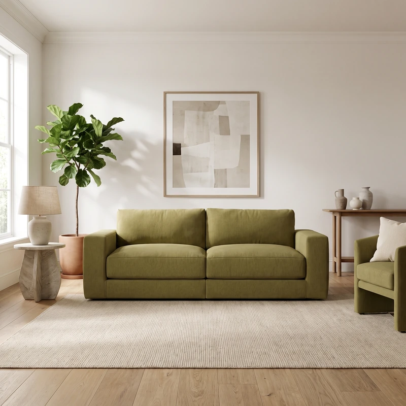 DreamSofa Landon modular two-seat sofa with deep seat cushions and wide track arms