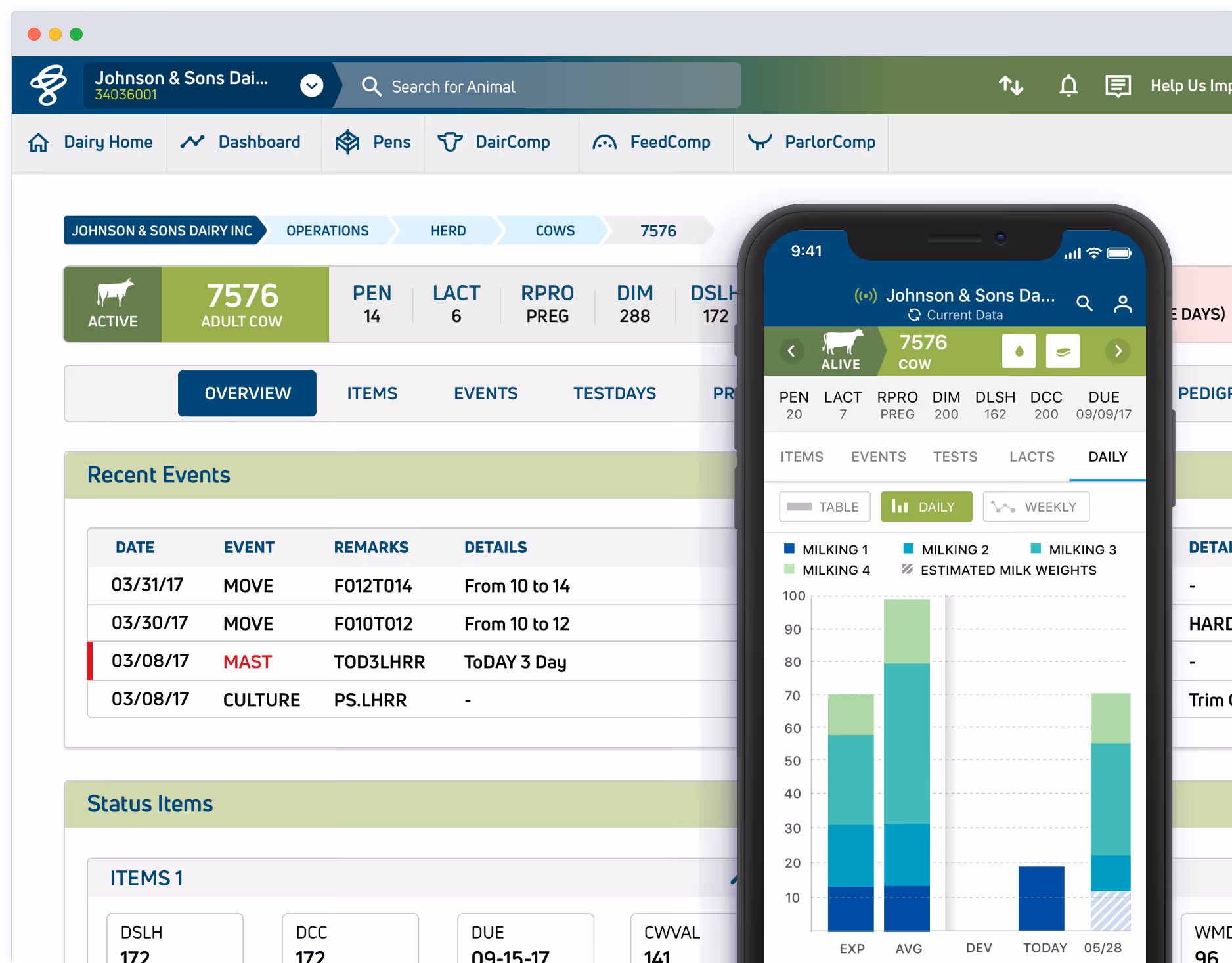 A screen capture of the Vas Plaftorm web and app.