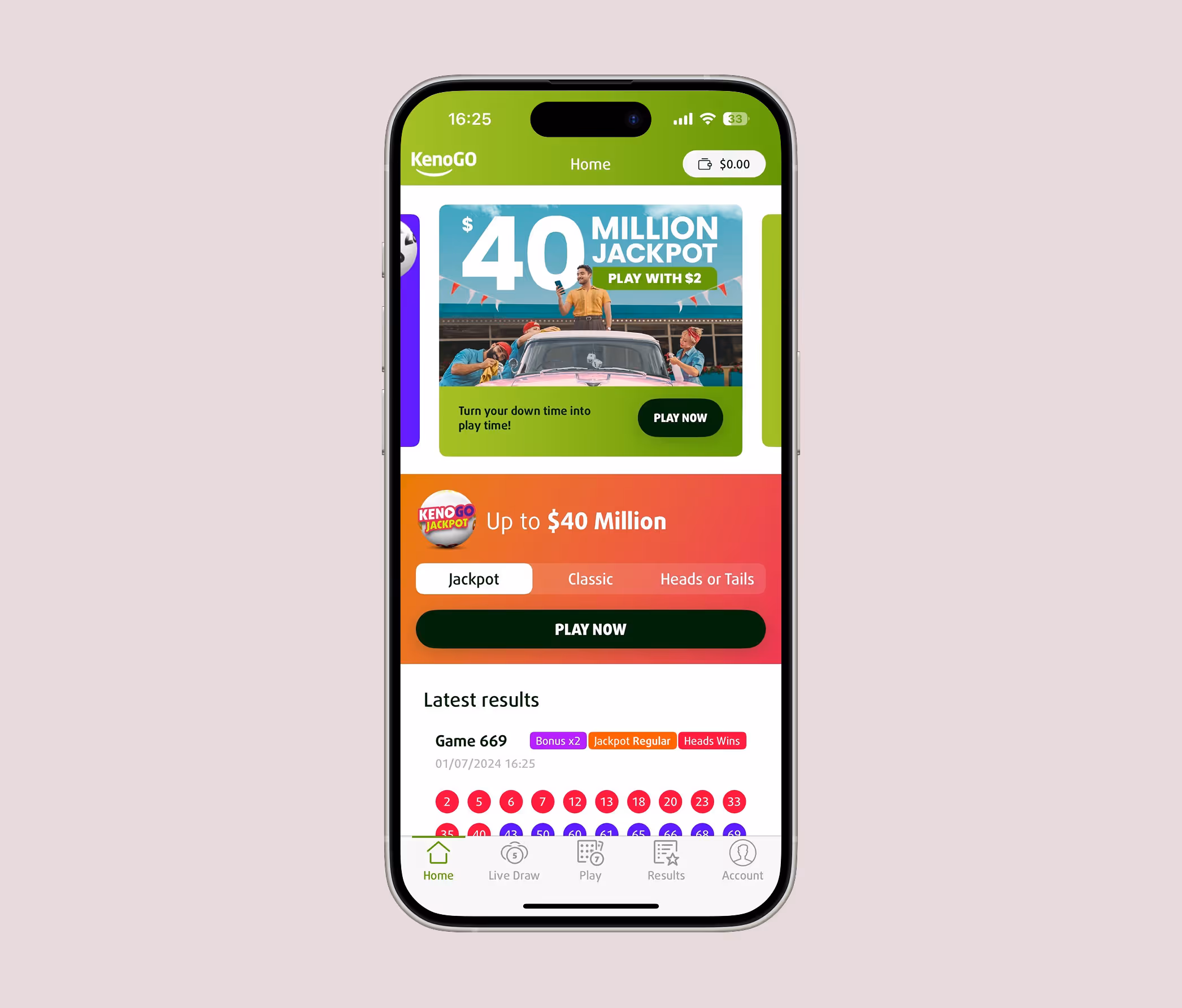 A mockup of a project