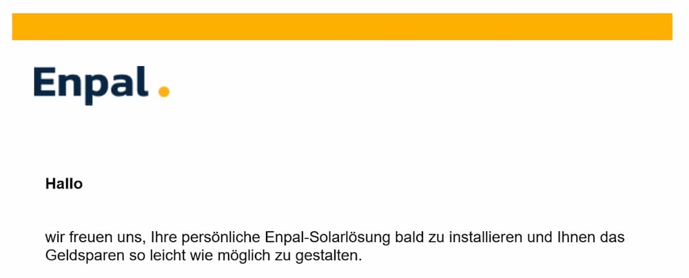 Screenshot Enpal E-Mail