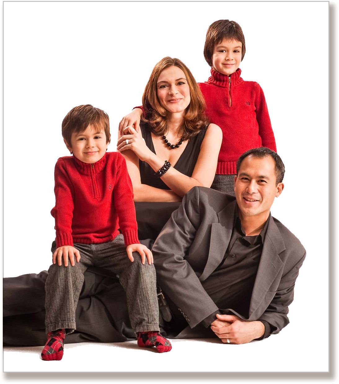 Fine Art Portrait of a family in the High Fashion White style