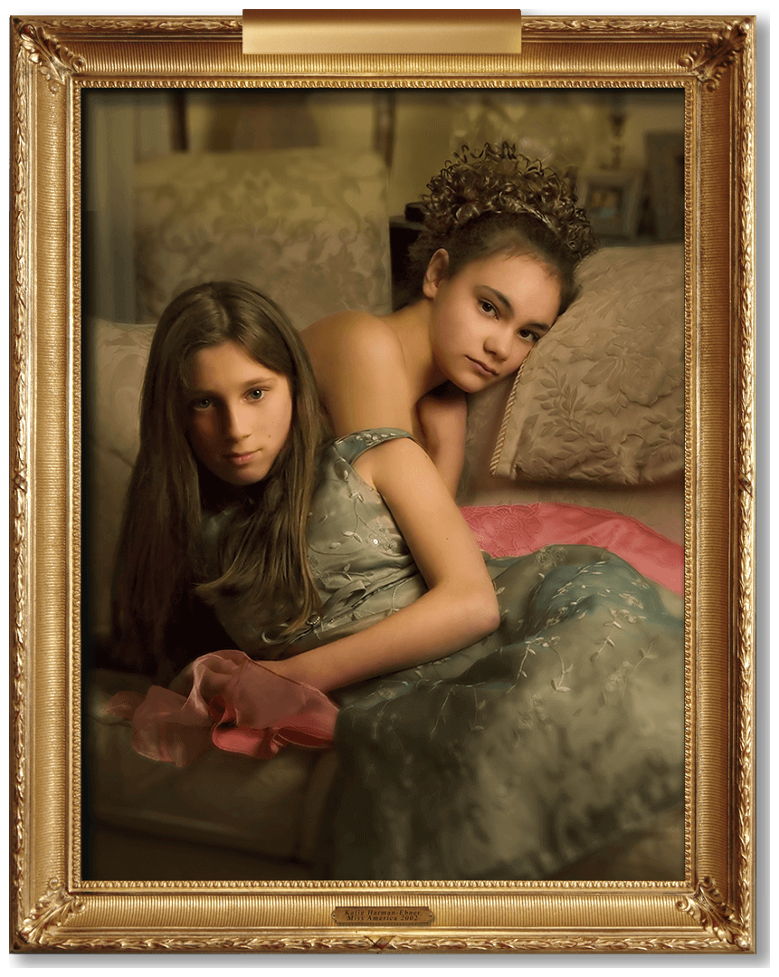 A fine art portrait of two sisters
