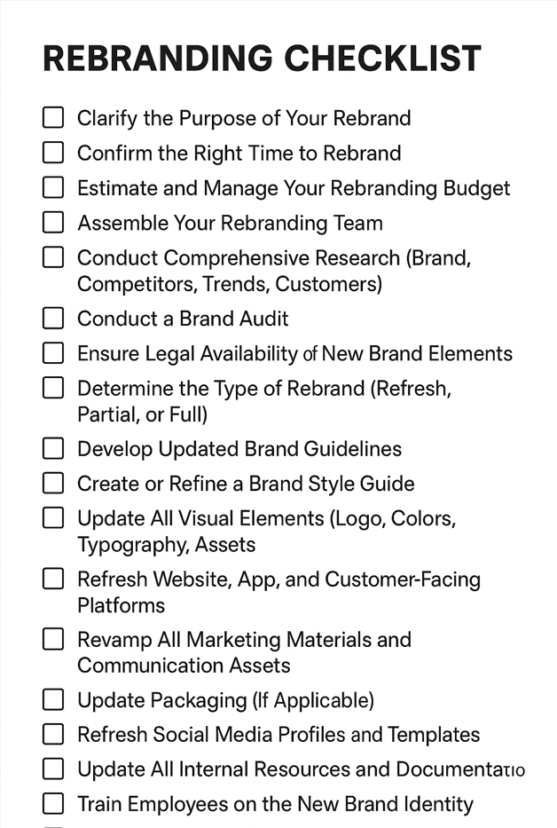 rebranding checklist