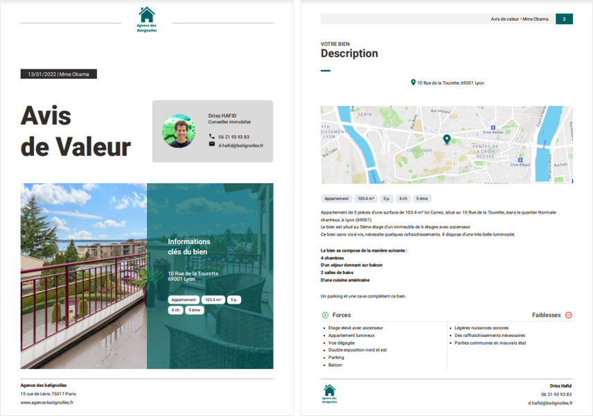Avis de valeur - 1
