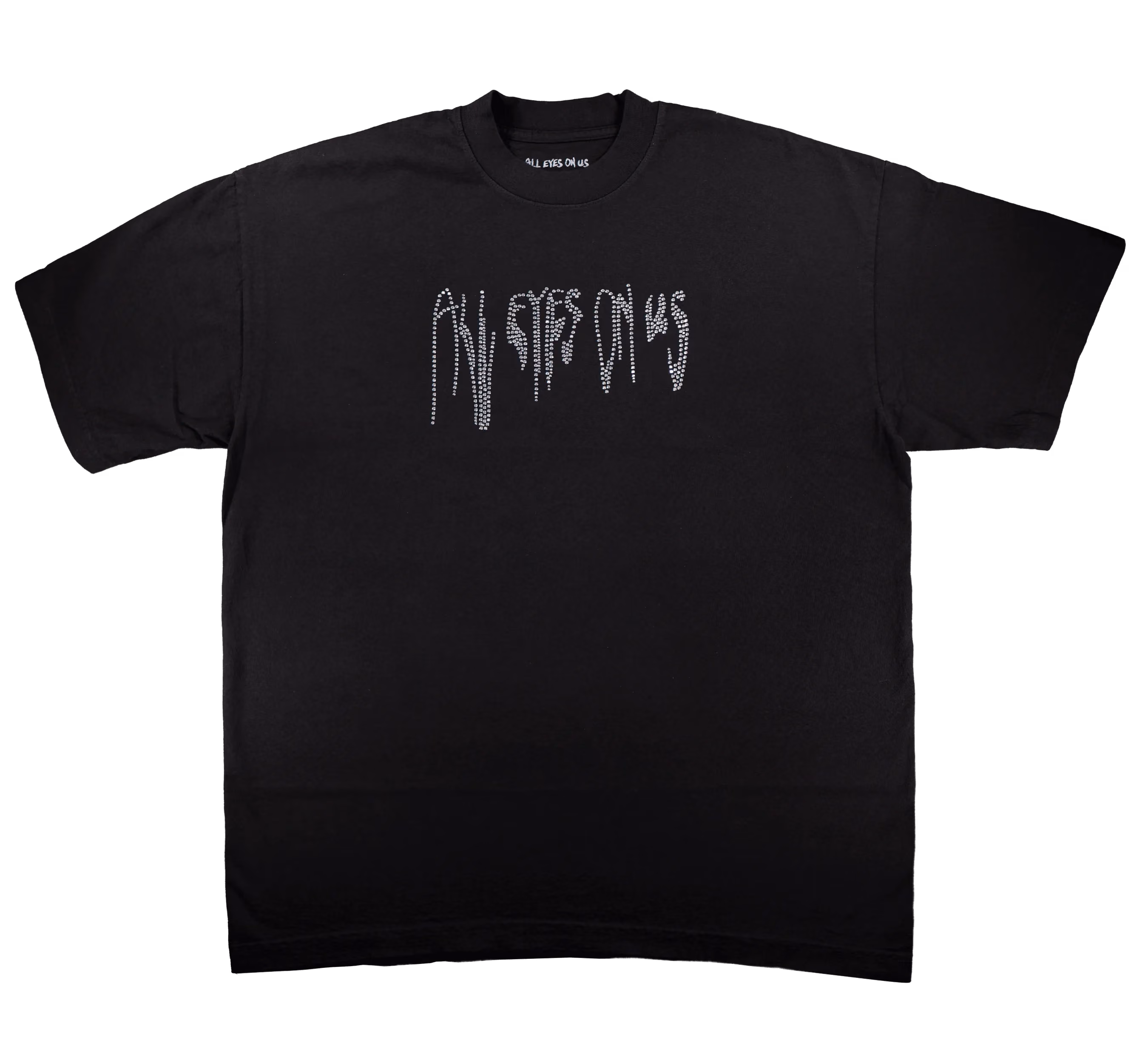 black t shirt rhinestone eyes