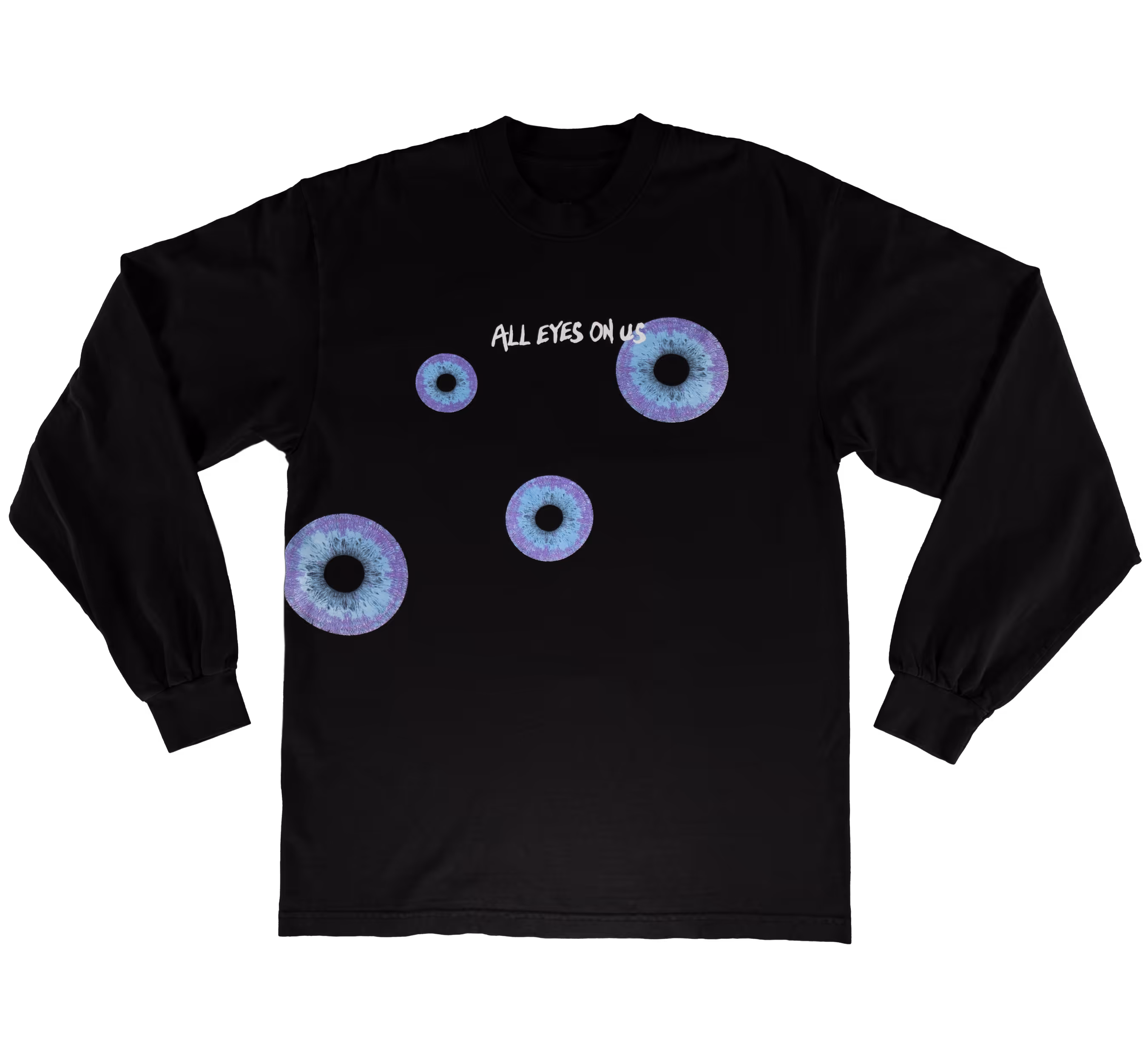 Long sleeve eyes purple blue shirt