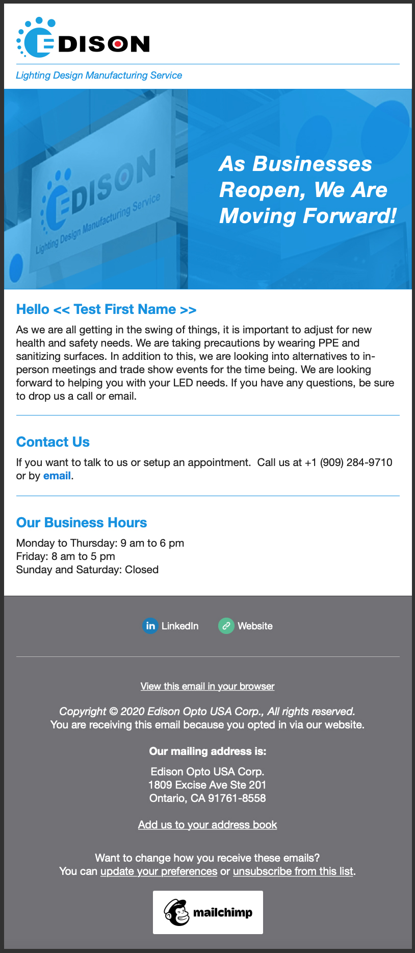 Reopening Email Campaign