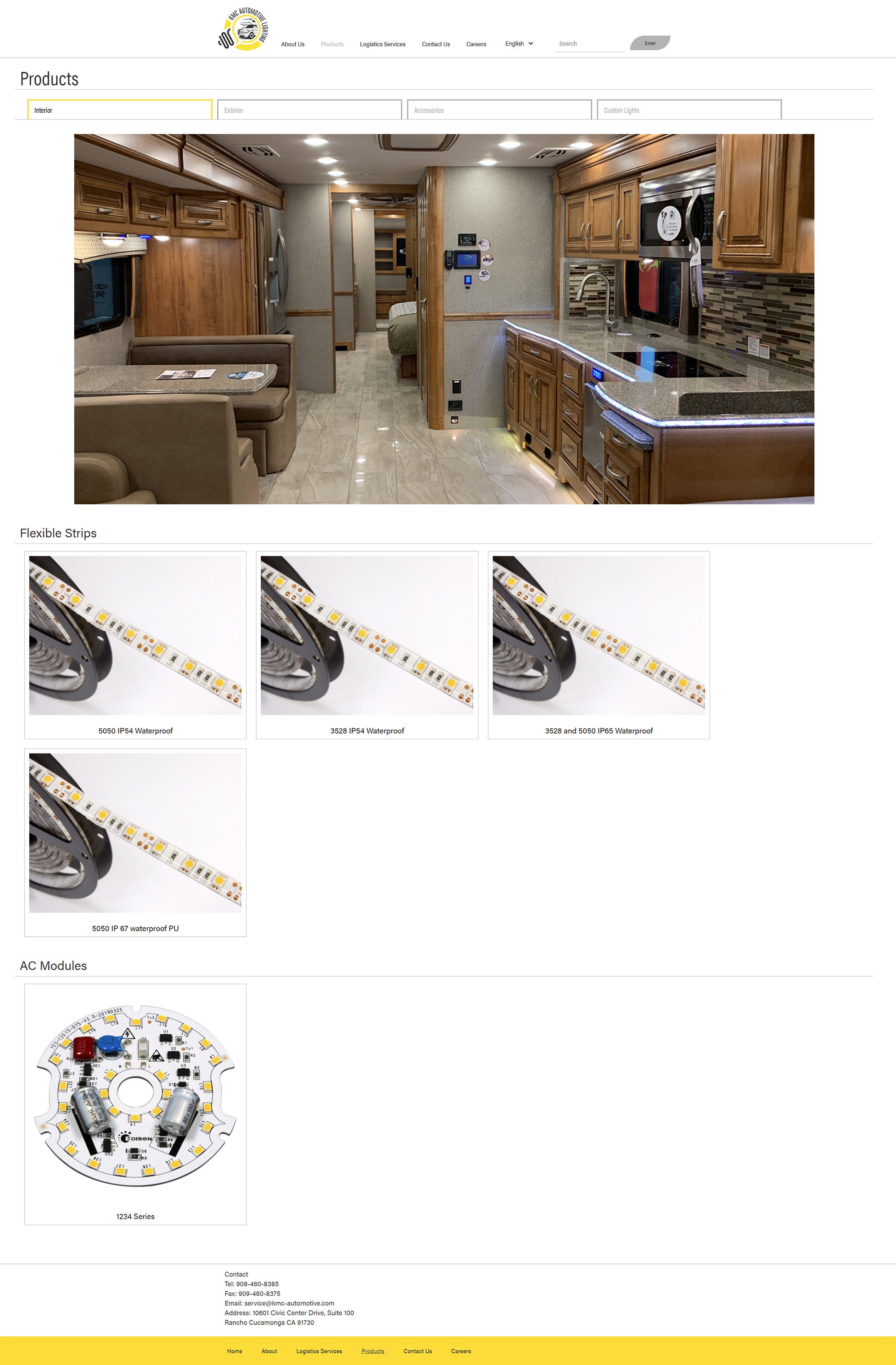 KMC Automotive Lighting Website Products Page