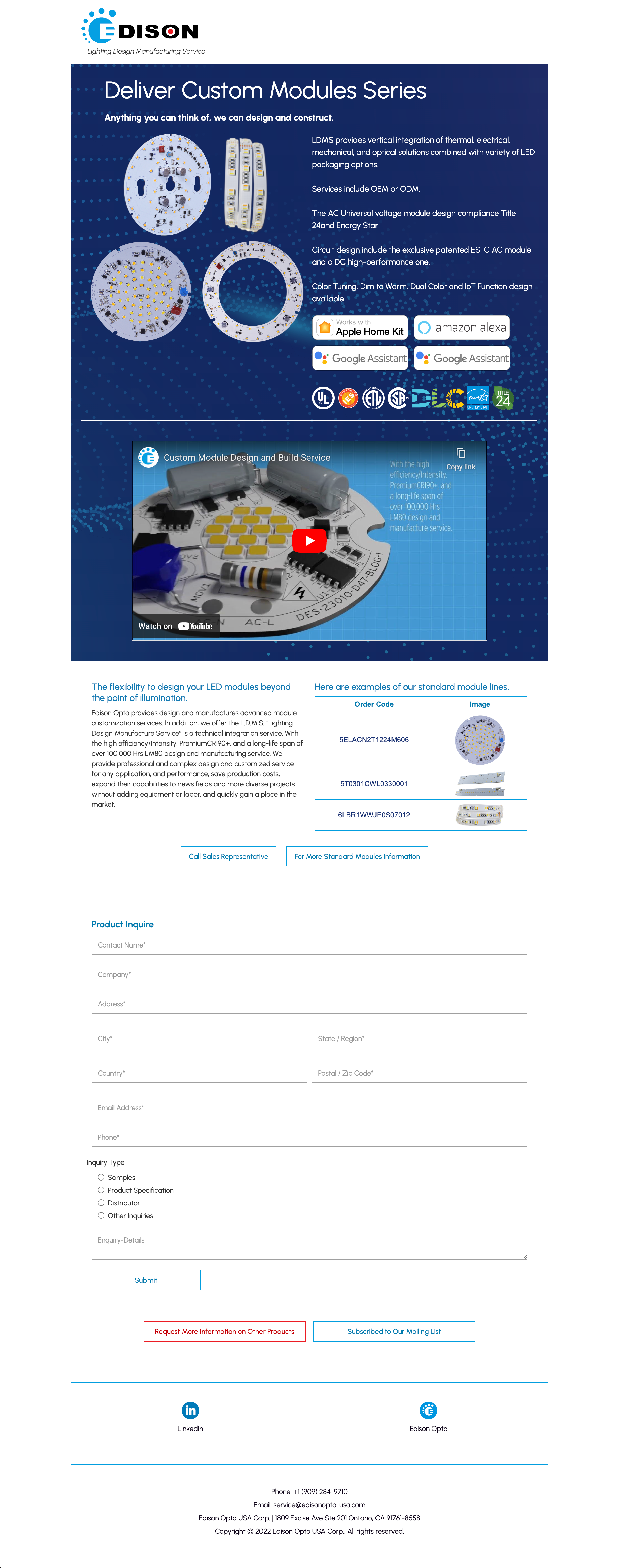 Landing Page Custom Modules