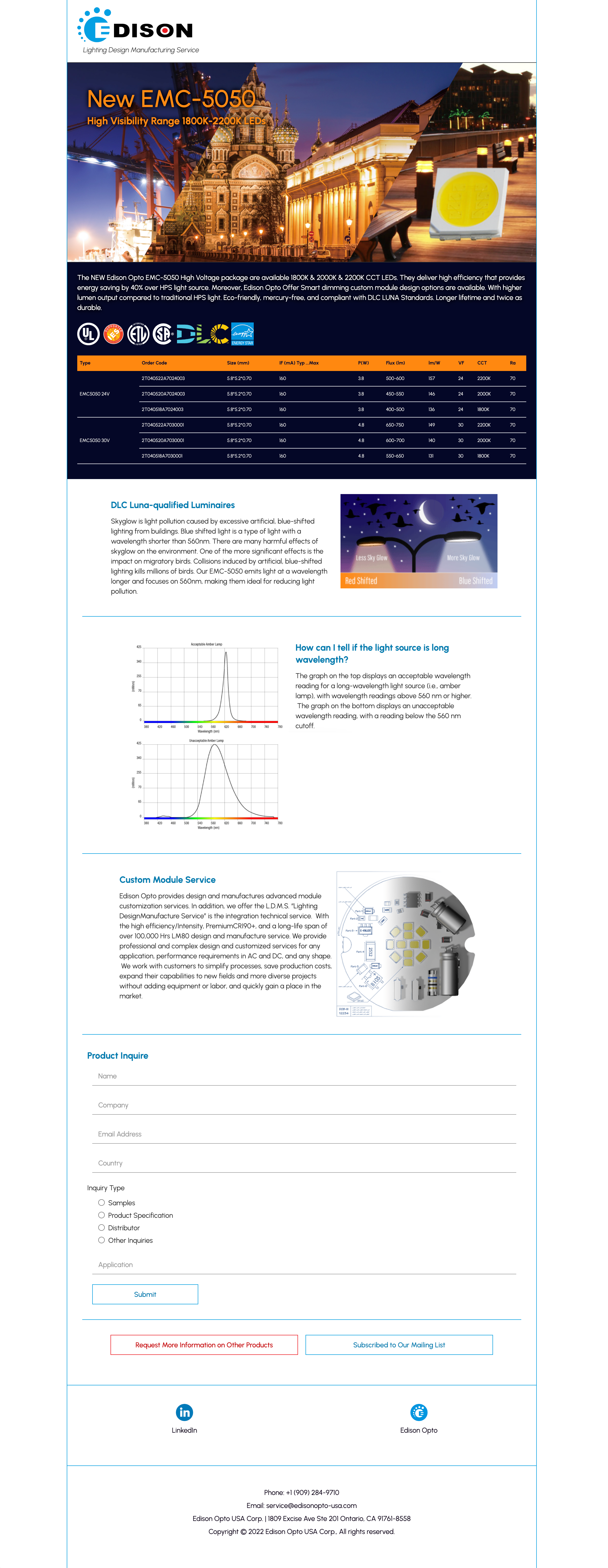 Landing Page EMC Warm Lighting