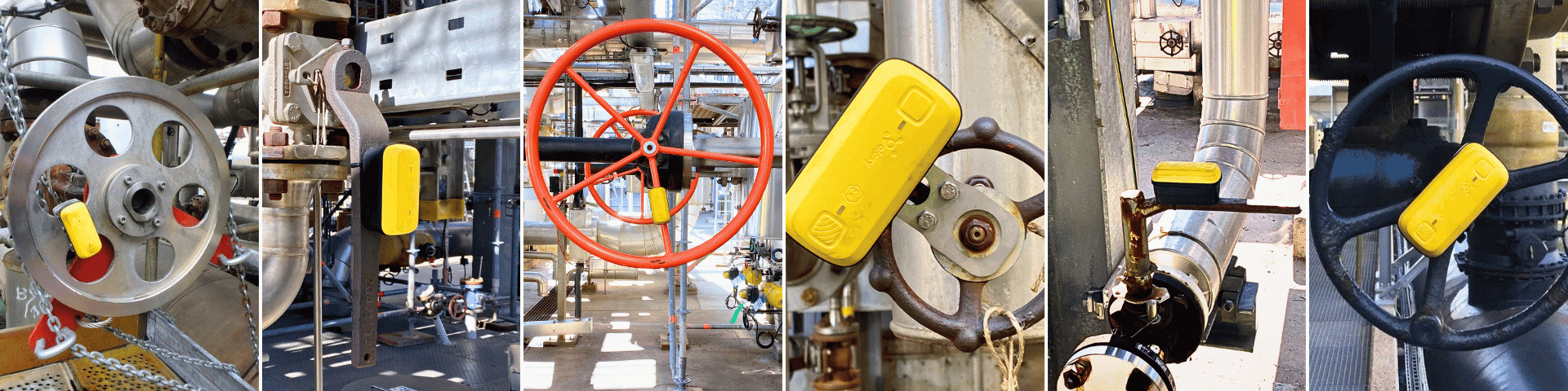 Aloxy valve monitors installed on different manual valves in the field