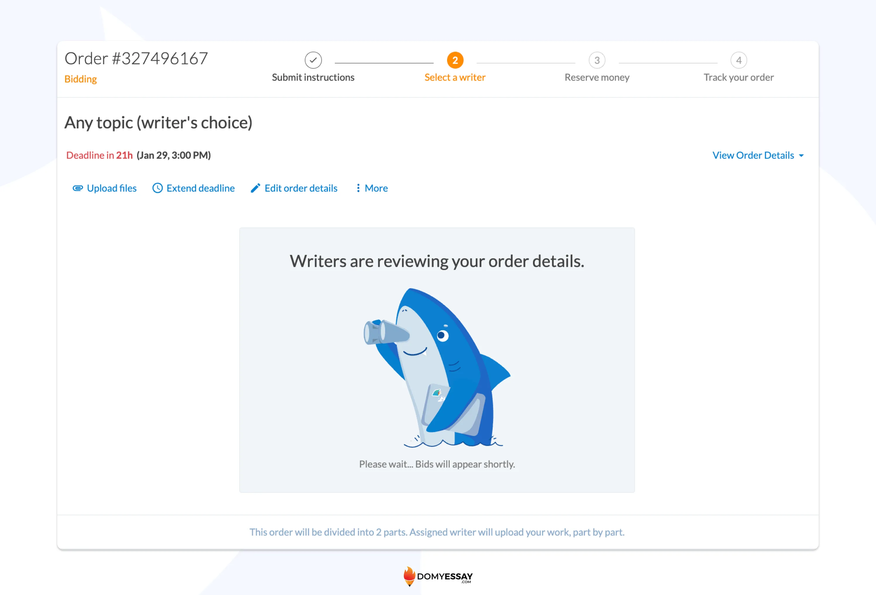 EssayShark’s Interface