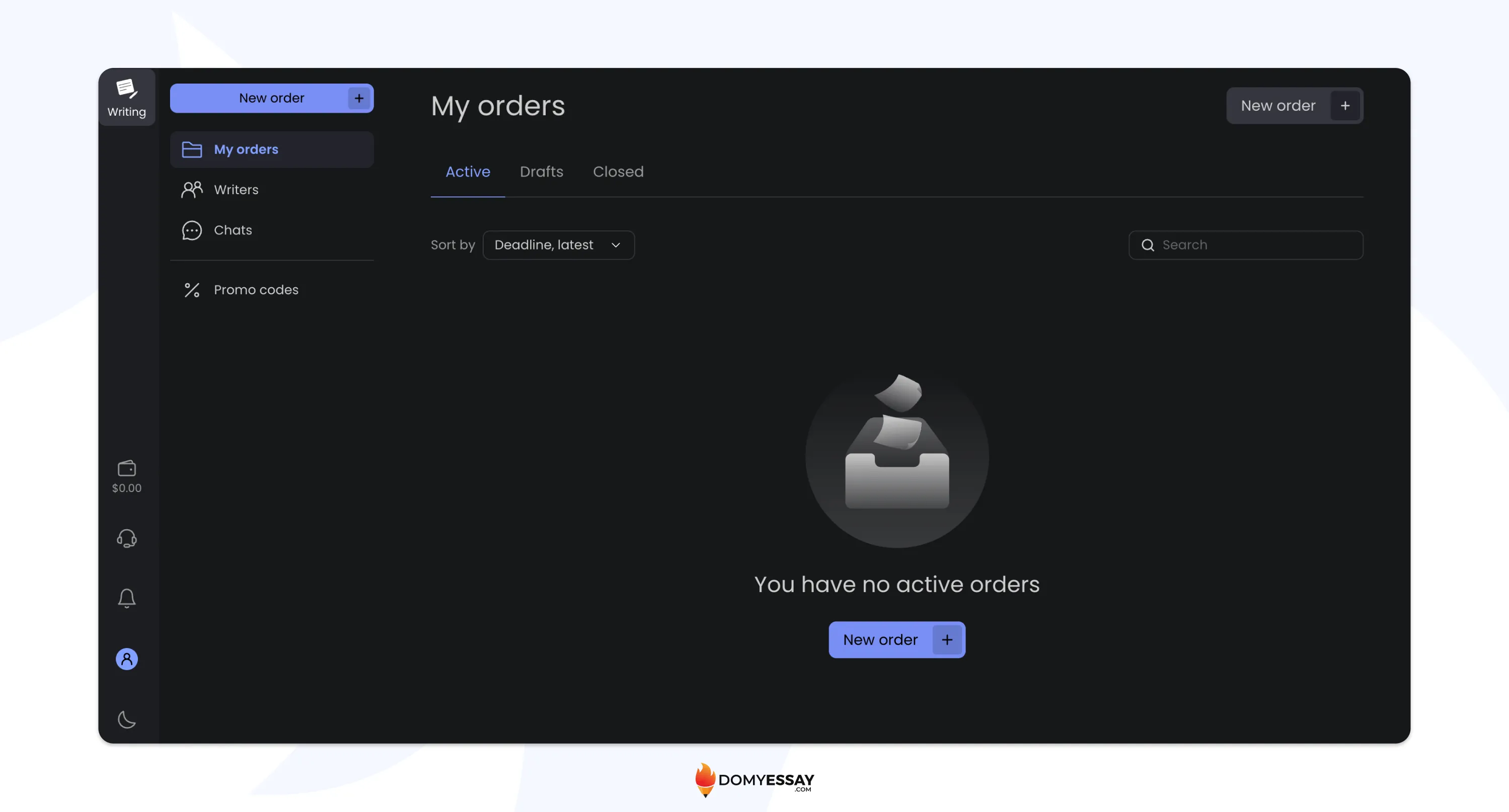 DoMyEssay’s Interface