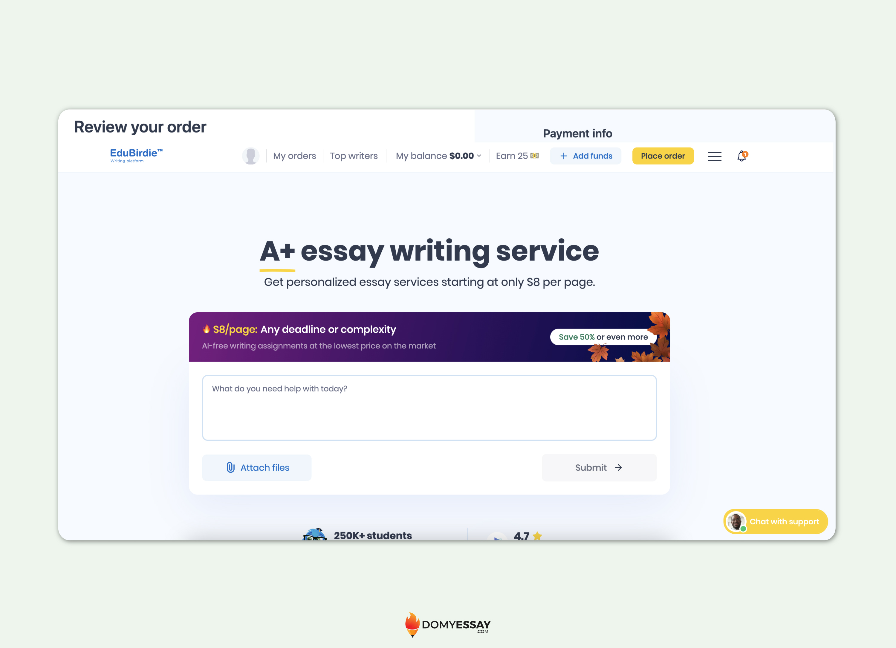 Briefly on EduBirdie