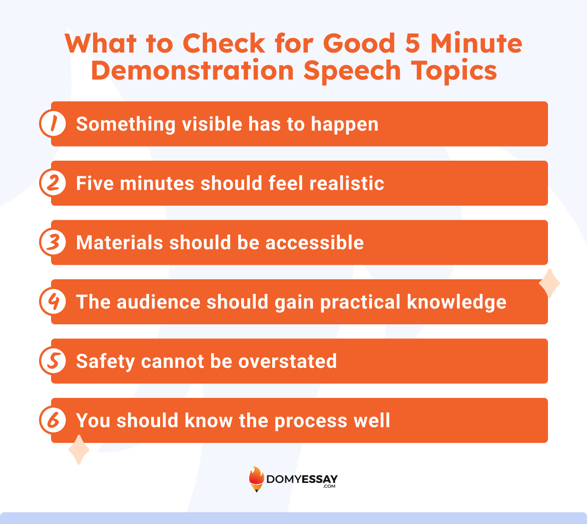 What to Check for Good 5 Minute Demonstration Speech Topics