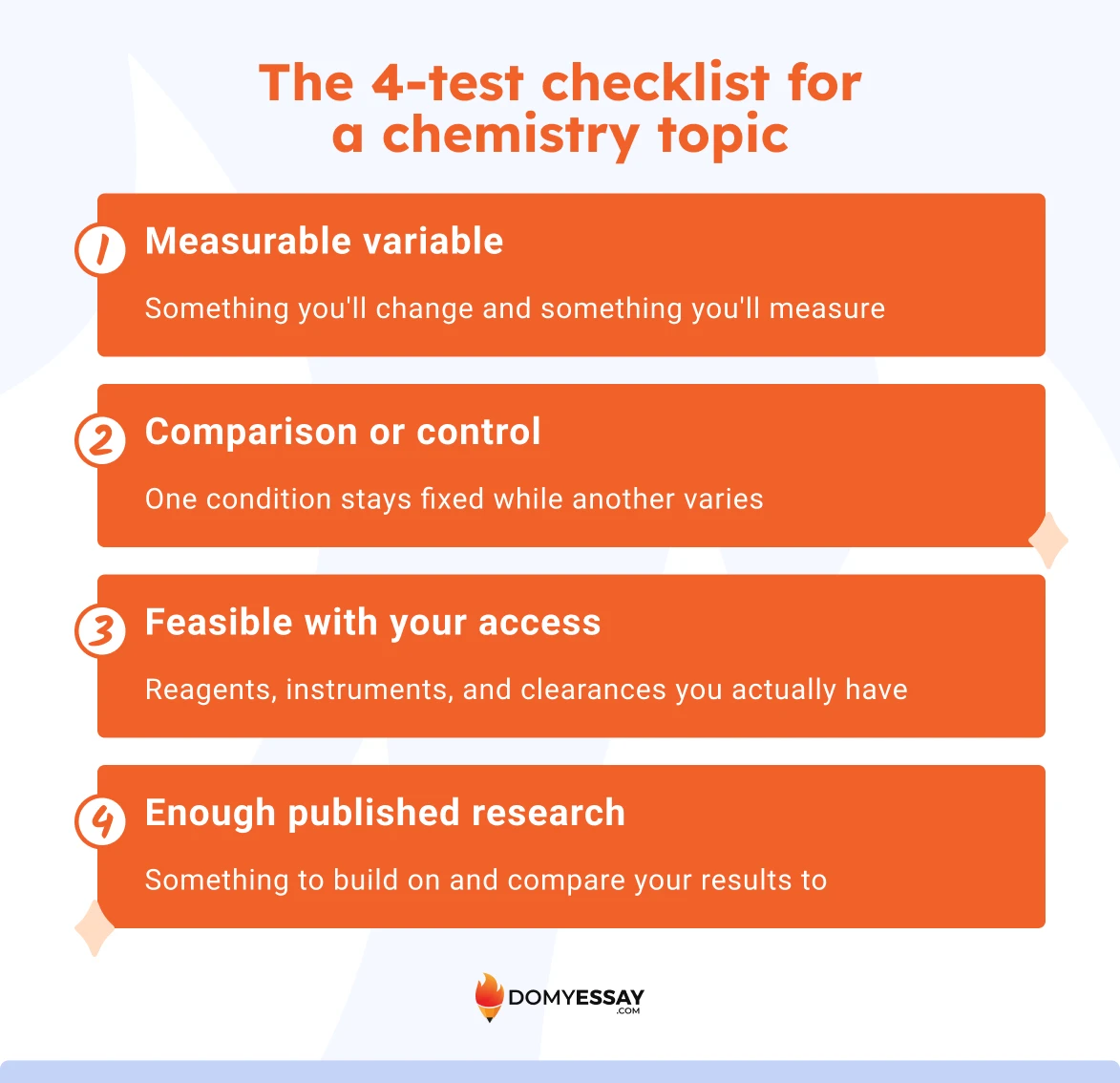 What makes a good chemistry research topic