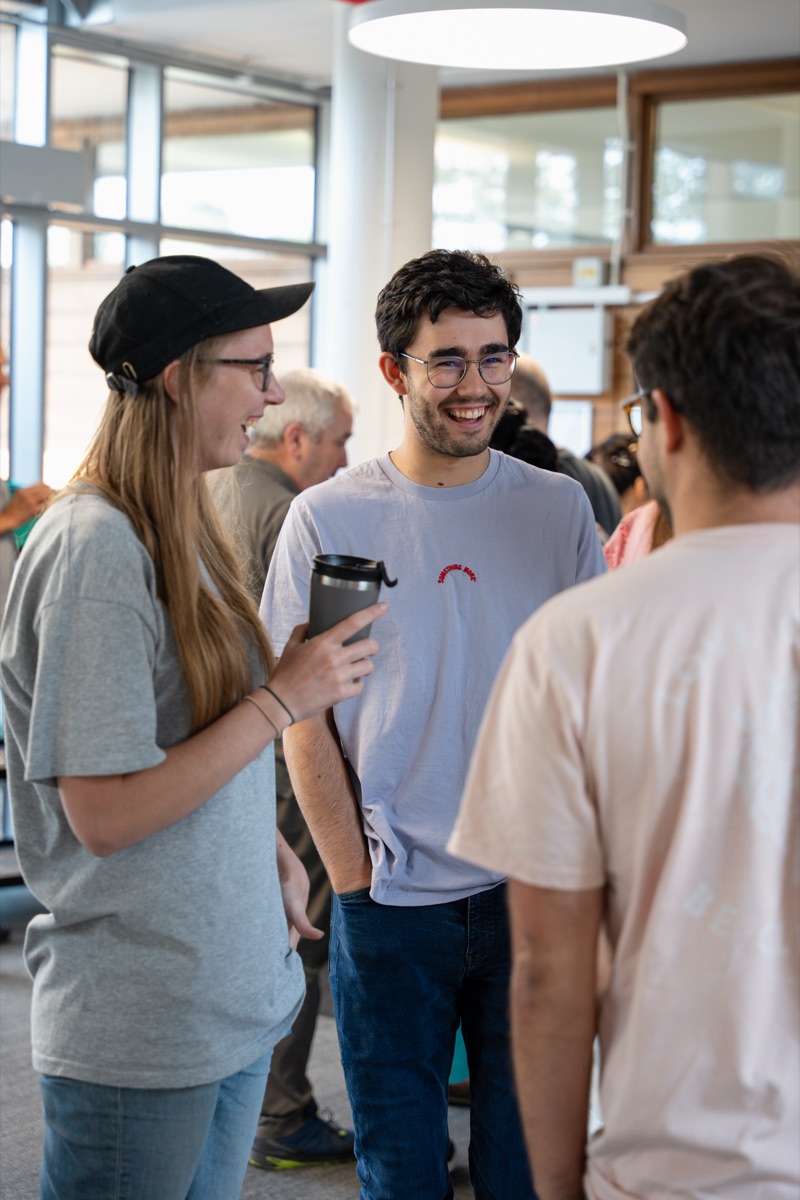 Students chatting over coffee