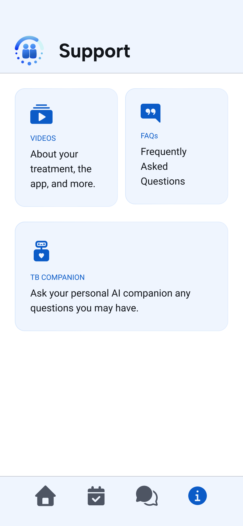 Information hub offering videos, frequently asked questions, and access to the AI Companion.