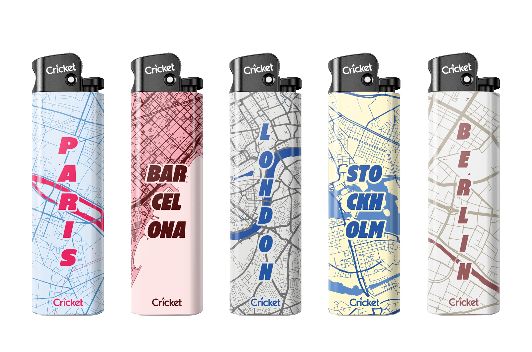 City Maps limited-edition Cricket lighter collection