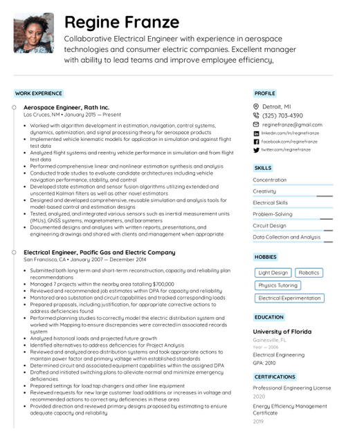 Electrical Engineer Resume Example & Writing Tips for 2025