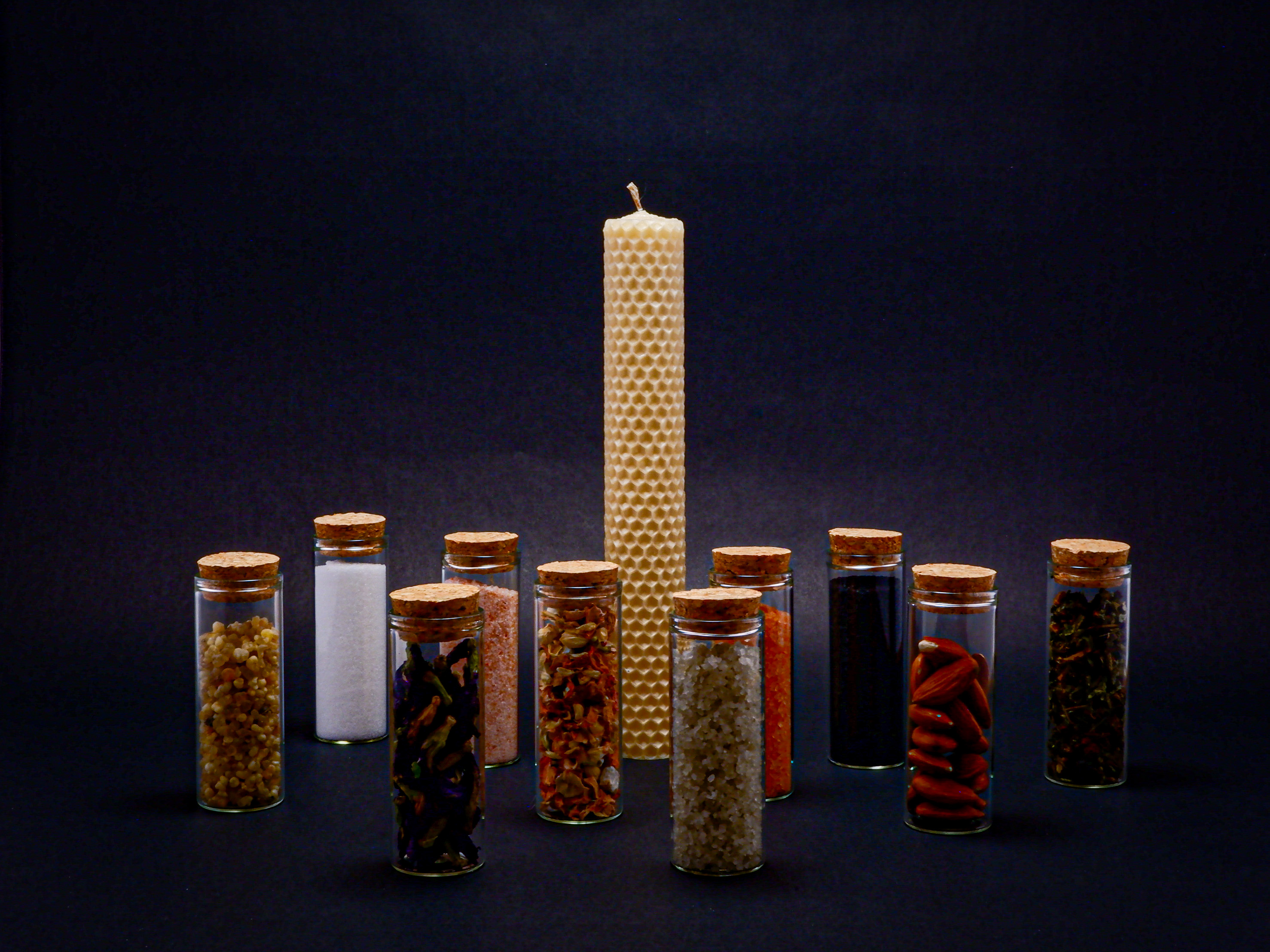 This candle is dye-free beeswax. Just right for when you need to find your path. These infused hand-rolled candles come in a variety of foundations for setting your first intention.