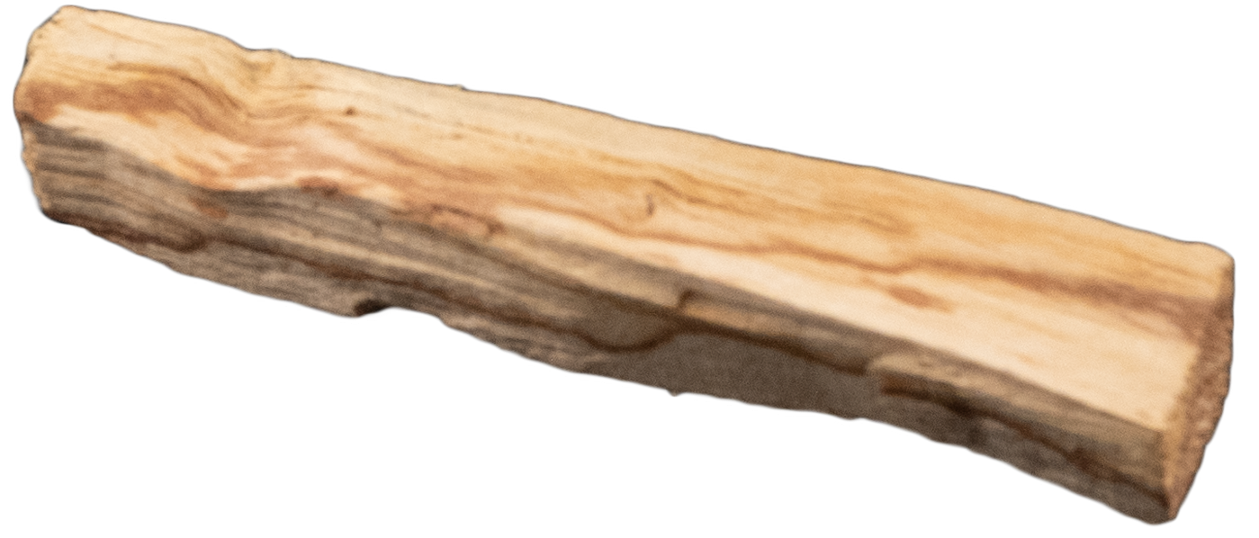 A peace of Palo Santo smudge stick, wood stick.