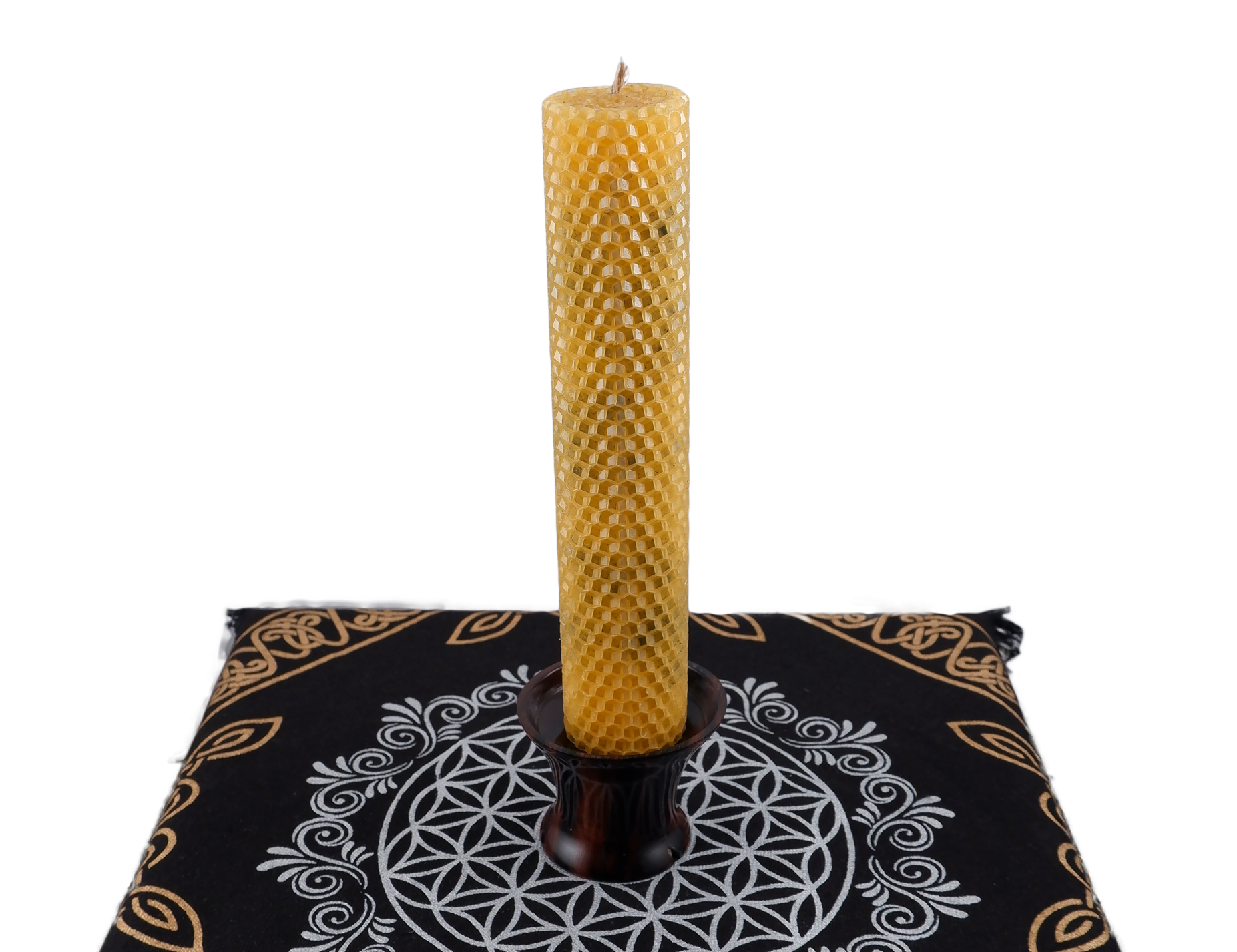 Beeswax candle with incense dressing.