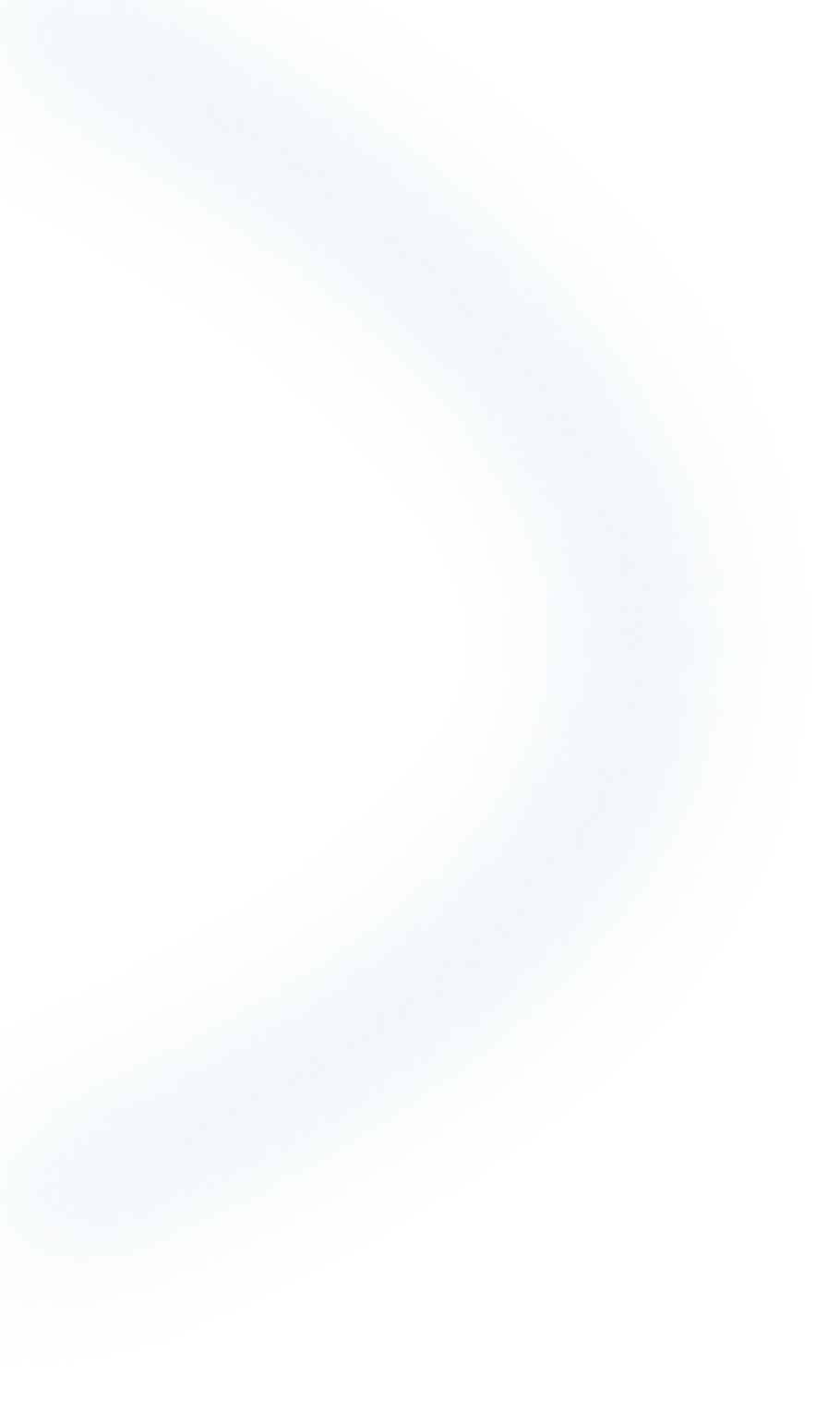 Bright blue curved abstract shape with glowing edges on a transparent background.