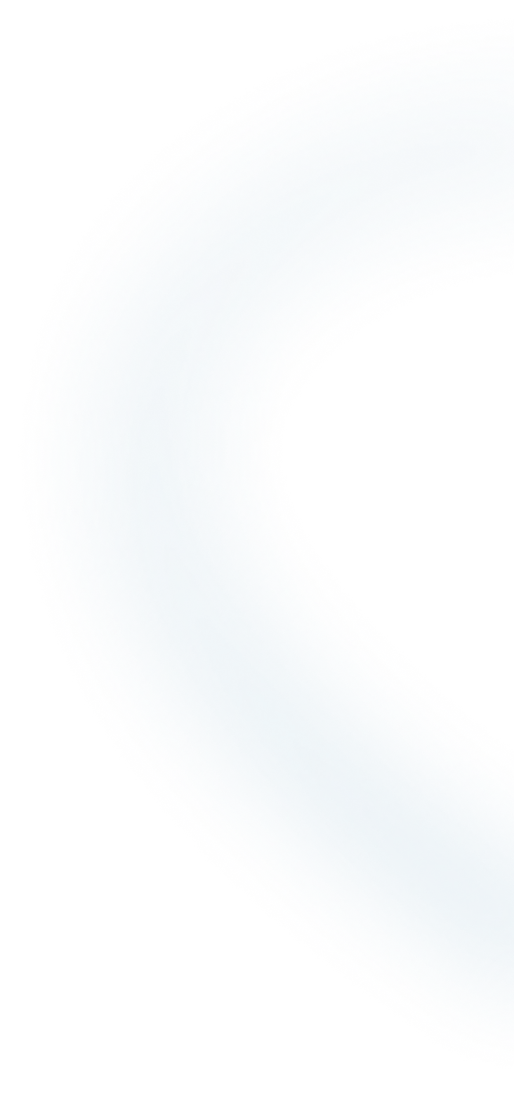 Blue curved circular gradient shape fading into black background on the right side.