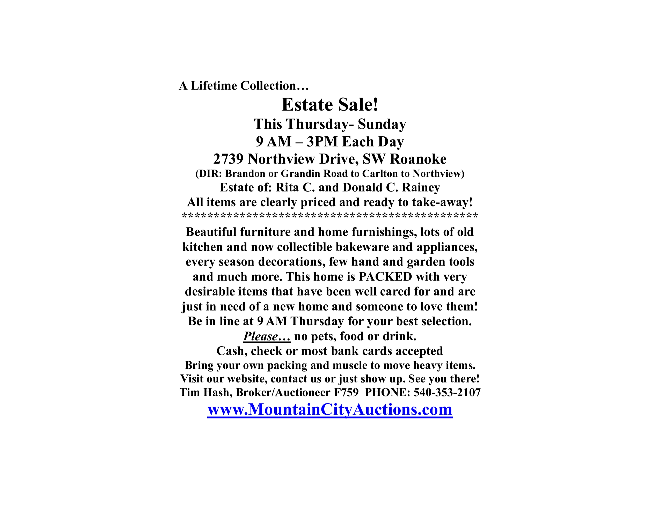 Flyer for Tag Sale