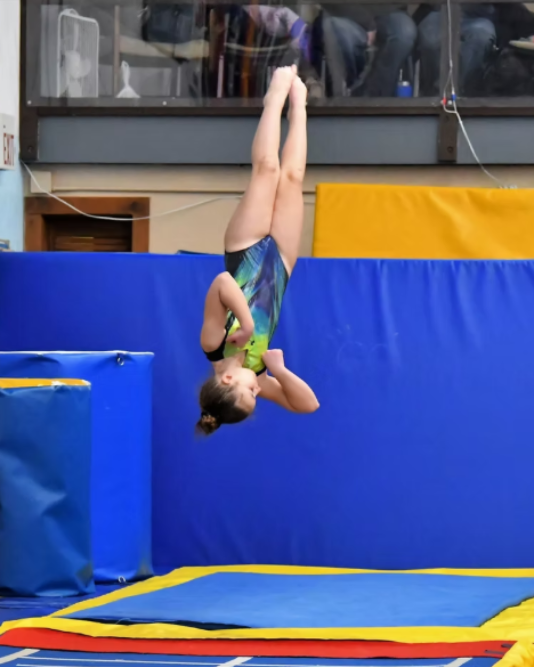 Mastered Novice? Ready for a new challenge? Our Intermediate Tumbling class will keep your athlete challenged by introducing flipping skills on both the floor and trampoline. Prepare for smiles as your child learns to master both the handspring and front tuck while perfecting all the basics.