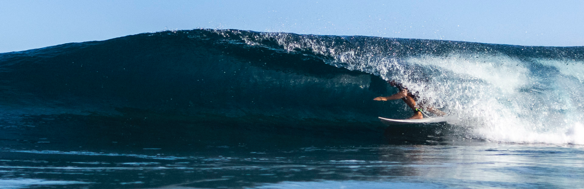inside the barrel in a wave in the Azores
