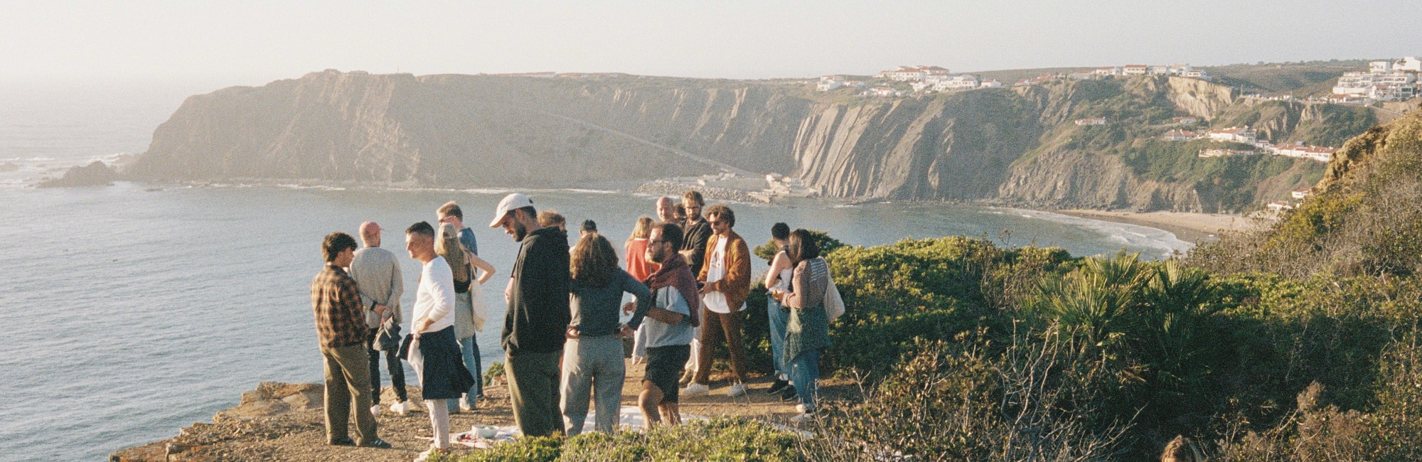 friends at sunset in the south of portugal