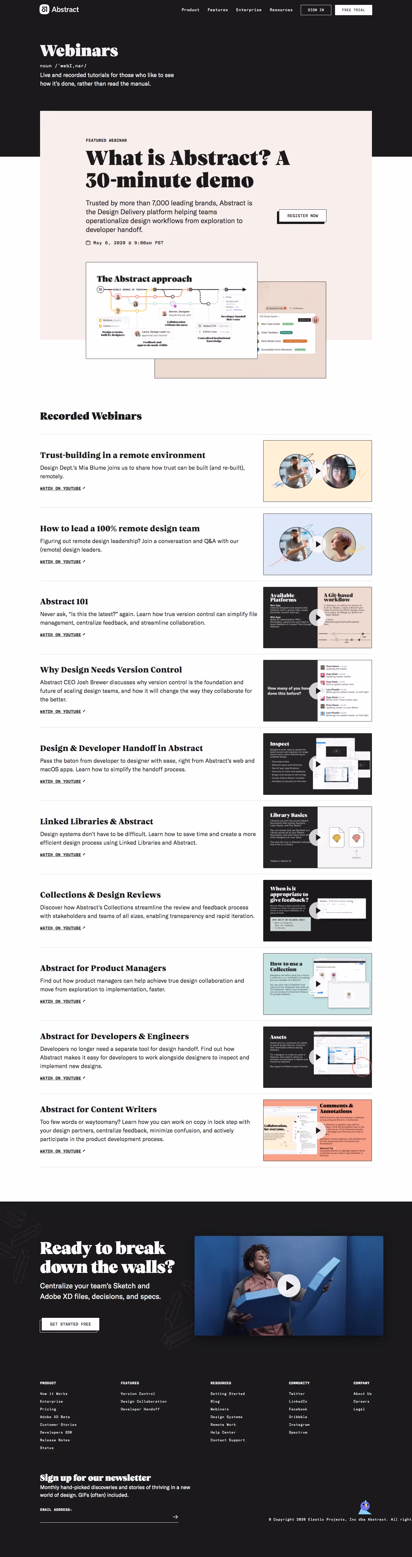 Abstract Webinars Page