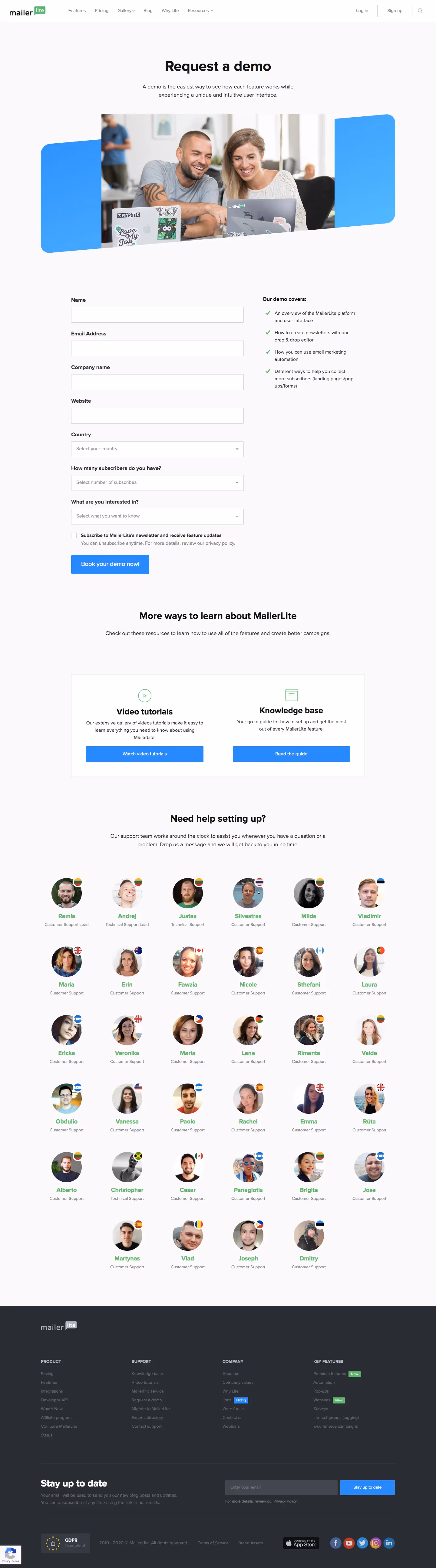 MailerLite Demo Request