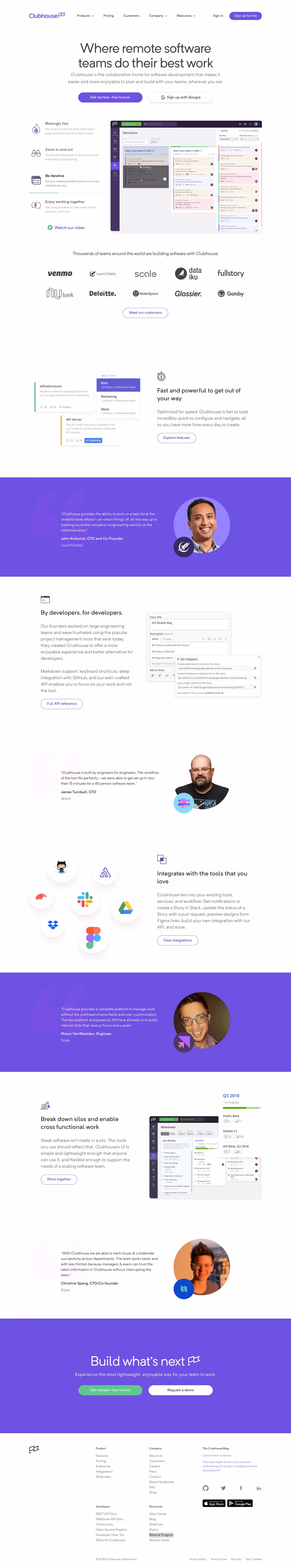 Clubhouse Landing Page