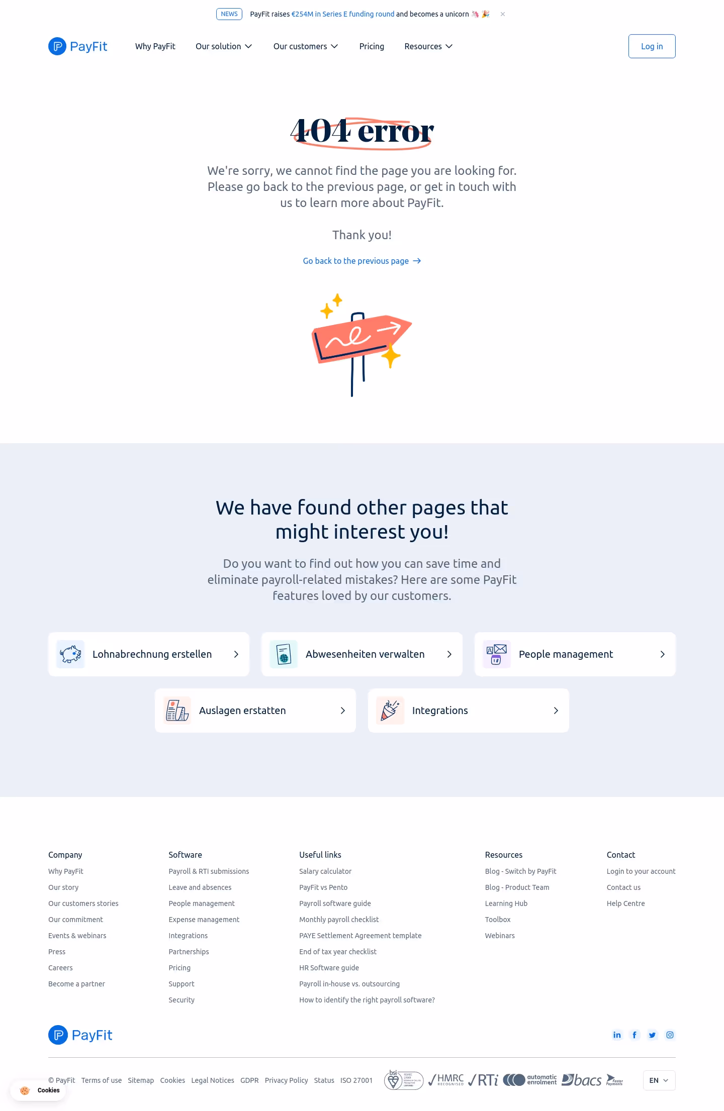 Payfit ayFit 404 Page